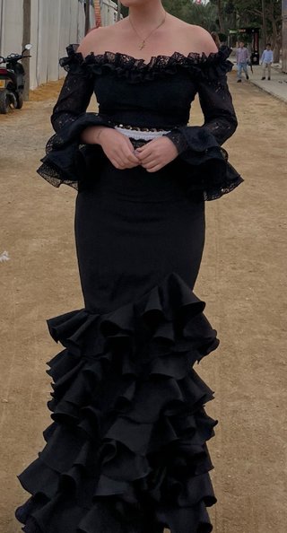 Vestido de gitana negro, talla única