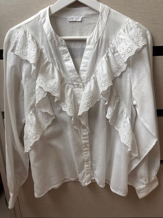 Blusa Unit blanca con volantes talla S