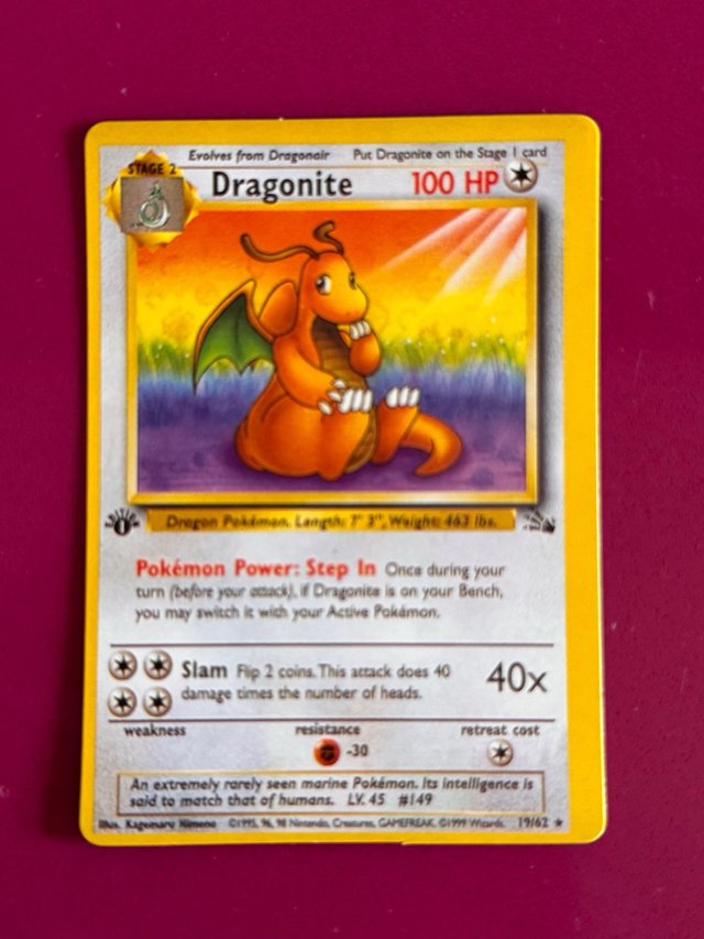 Dragonite Fossil 19/62 Pokmon Vintage Original de segunda mano por 25 EUR en Reus en WALLAPOP Dragonite Fossil 19/62 Pokmon Vintage Original de segunda mano por 25 EUR en Reus en WALLAPOP