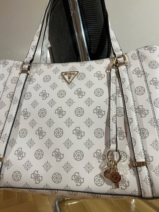Bolso Guess Shopper Original Gris/Blanco