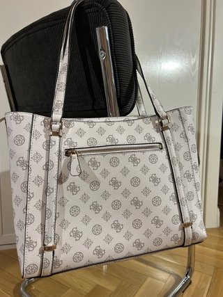 Bolso Guess Shopper Original Gris/Blanco