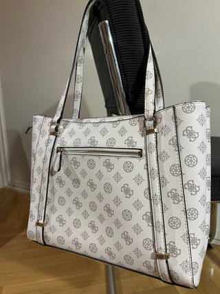 Bolso Guess Shopper Original Gris/Blanco