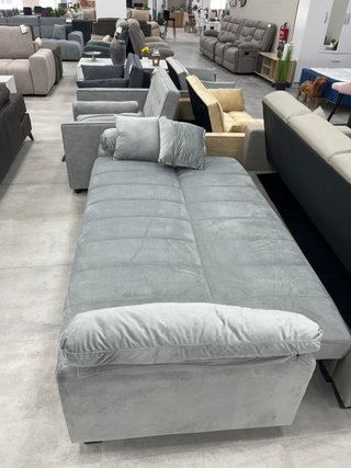 Sofá Cama Gris Terciopelo