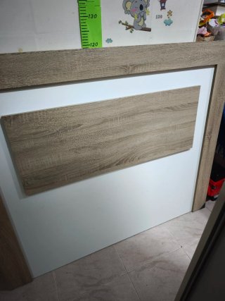Cabecero Matrimonio Madera y Blanco