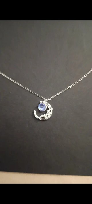 Collar Luna Plata Ley Ópalo Azul