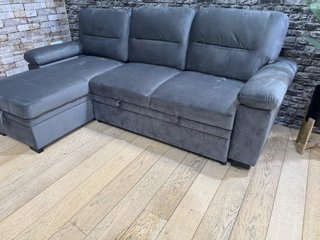 Sofá Cama Chaise Longue Terciopelo Gris 238cm