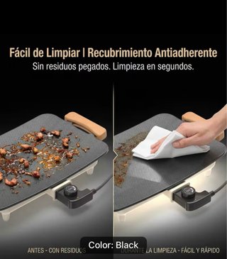 Parrilla Eléctrica 1360W Superficie Grande 56cm