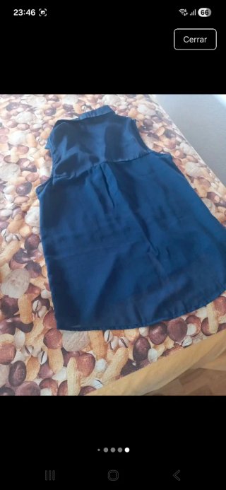 Camisa azul sin mangas
