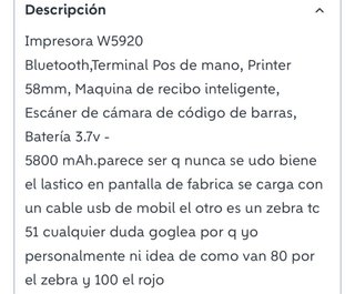 Datafono con impresora integrsda. W5920