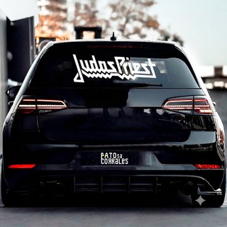 Pegatina judast priest y cruz de judas para coche