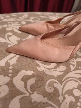 Zapatos tacón Zara rosa satinado Talla 38