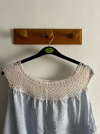 Camisón vintage XXL crochet floral