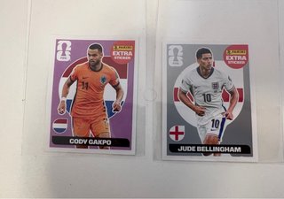 Cromo Extra Panini FIFA Cody Gakpo y Jude Bellingh