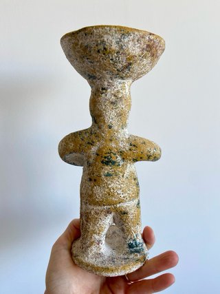 Escultura Candelabro de cerámica antiguo