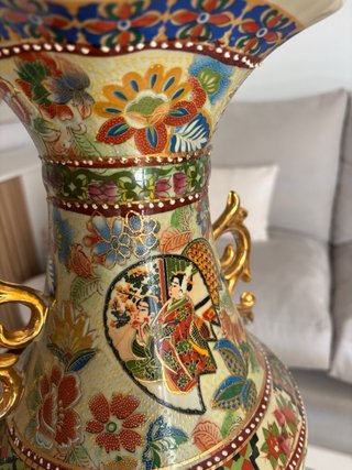 Jarrón Chino Porcelana Multicolor