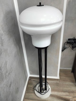 Lampada vintage anni 70design in vetro ferro marmo