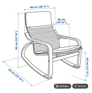 Mecedora + reposapiés. IKEA Poäng. Beige.