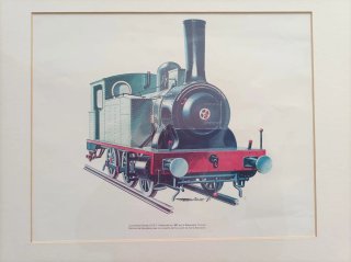Cuadro tren vapor antiguo