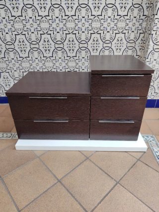 Mueble TV salón  wenge-blanco