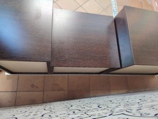Mueble TV salón  wenge-blanco