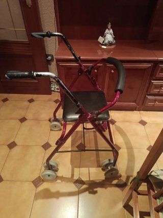 Andador Carrito con asiento Y cesta