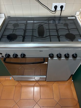 Cocina Zanussi: 5 fuegos, horno y portabombonas.