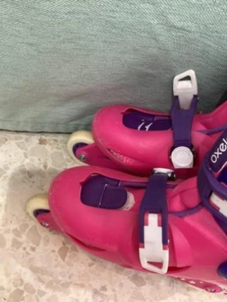 Patines en línea rosas y morados talla 32