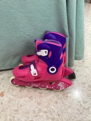 Patines en línea rosas y morados talla 32