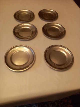 6 Platos para pan acero inoxidable