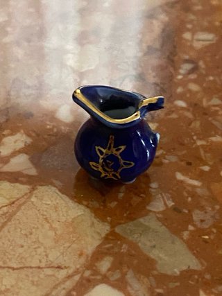Servizio da tè miniatura Limoges blu cobalto