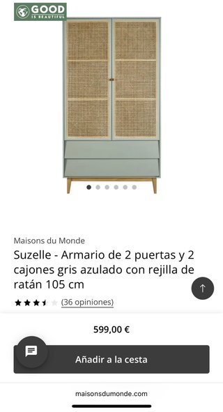 Armario Rattan y Madera Maisons du Monde