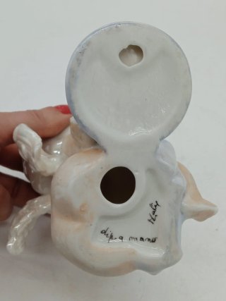 Angelo porta candela ceramica perlato