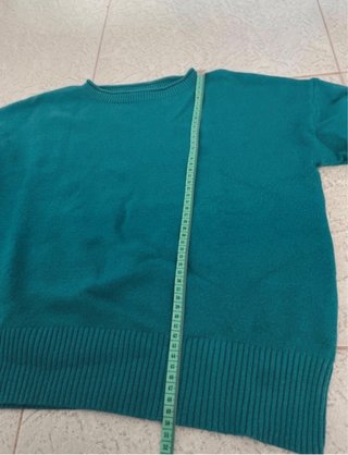 Maglione Donna Taglia Unica verde azzurro Cropped