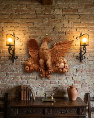 Aquila da parete in terracotta
