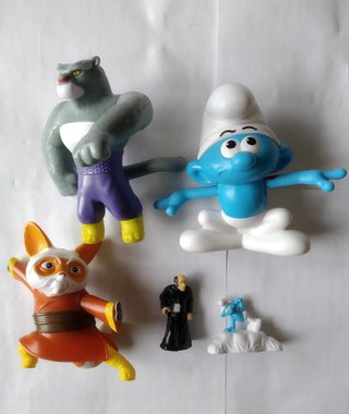 Figuras Pitufo, Shifu, Tai Lung y Gargamel