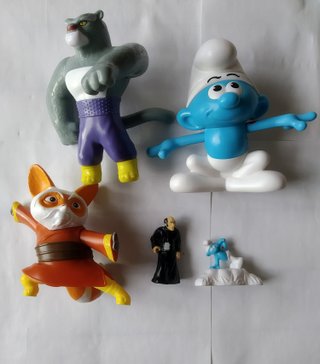 Figuras Pitufo, Shifu, Tai Lung y Gargamel