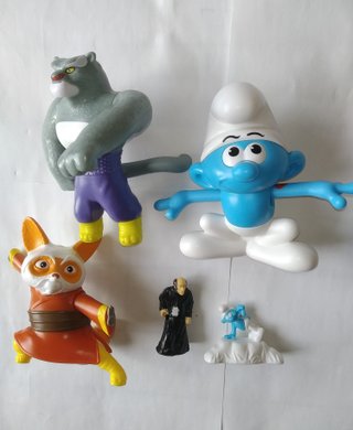 Figuras Pitufo, Shifu, Tai Lung y Gargamel