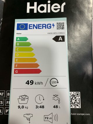 Lavadora Haier energía A