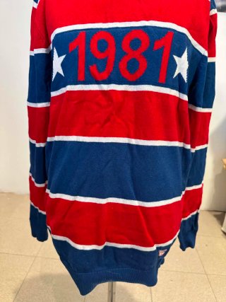Maglione Guess 1981 Stelle Blu Rosso