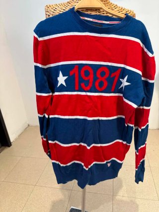 Maglione Guess 1981 Stelle Blu Rosso