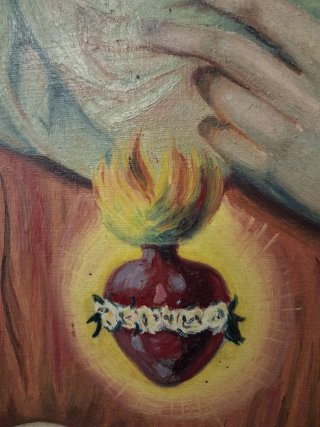 Cuadro Óleo Corazón Inmaculado María
