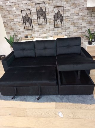 Sofá Cama Chaise Longue Negro