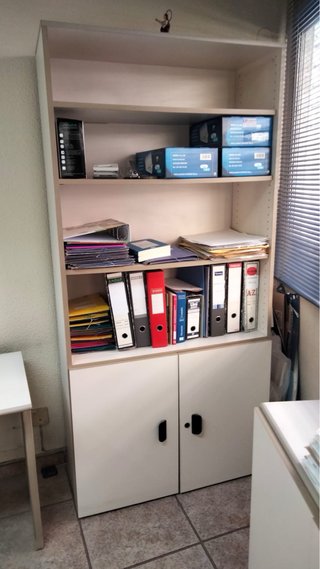 Mueble Archivador Oficina Blanco y Gris