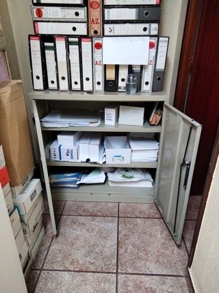 Mueble Archivador Oficina Blanco y Gris