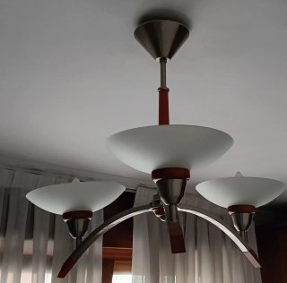 Lámpara de techo madera y metal