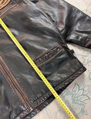 Leather aviator flight vintage jacket Avirex style genuine jacket