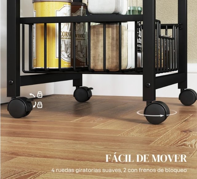 Carrito Verdulero Cocina 4 Cestas