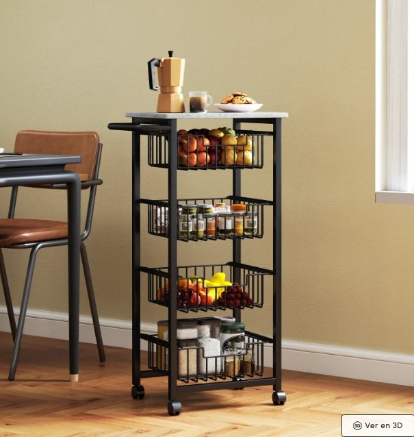Carrito Verdulero Cocina 4 Cestas