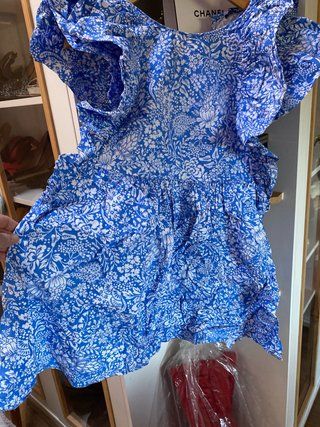 Vestido Zara Verano Azul Estampado