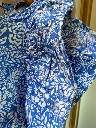 Vestido Zara Verano Azul Estampado